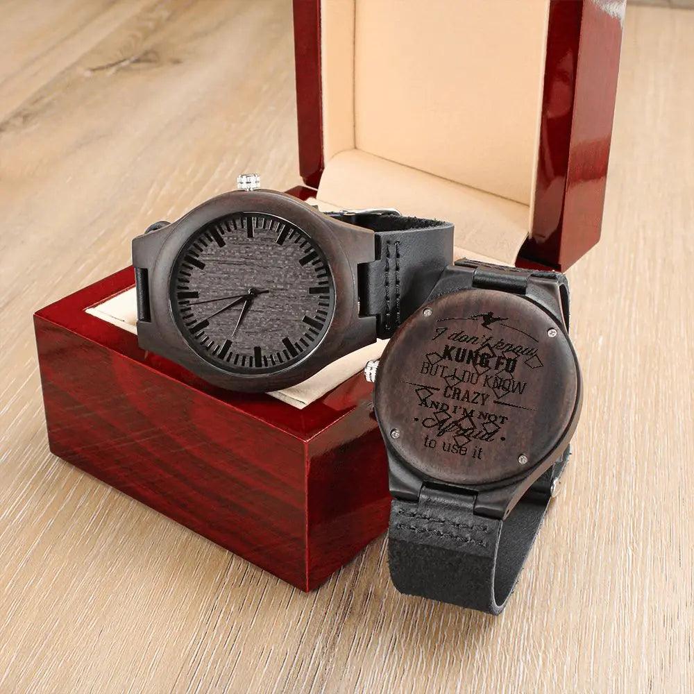 Engraved Wooden Watch - Gift Box - Mishastyle