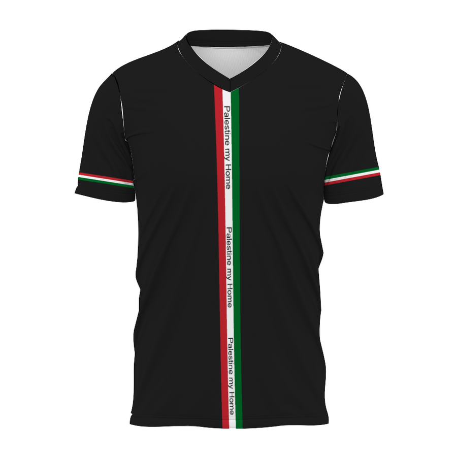 V-Neck Short Sleeved Soccer Jersey -  Free Palestine