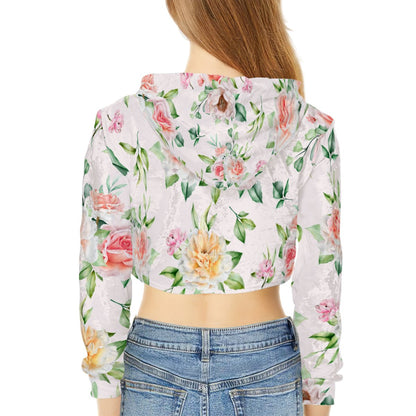 Floral Crop Top Hoodie - Mishastyle