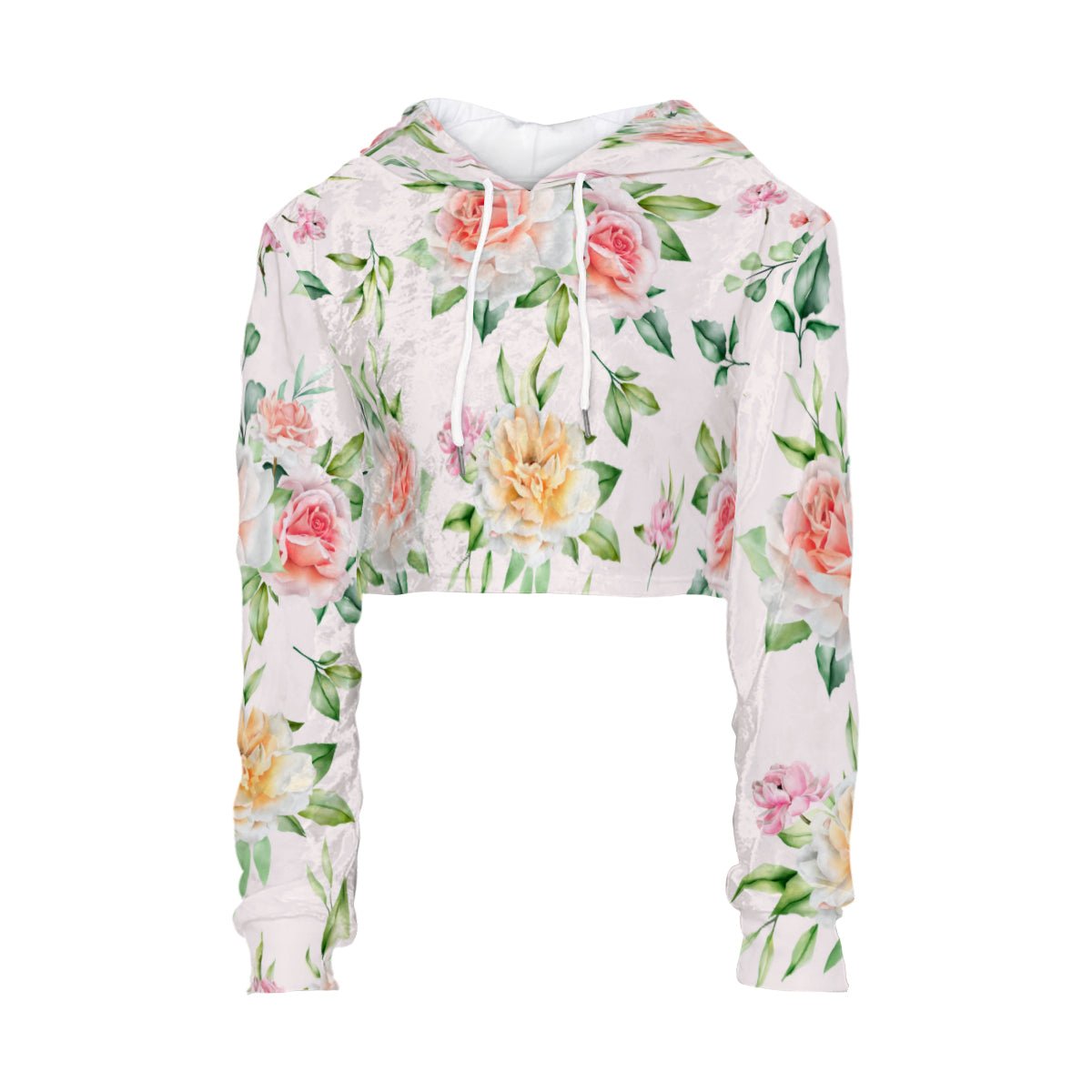 Floral Crop Top Hoodie - Mishastyle