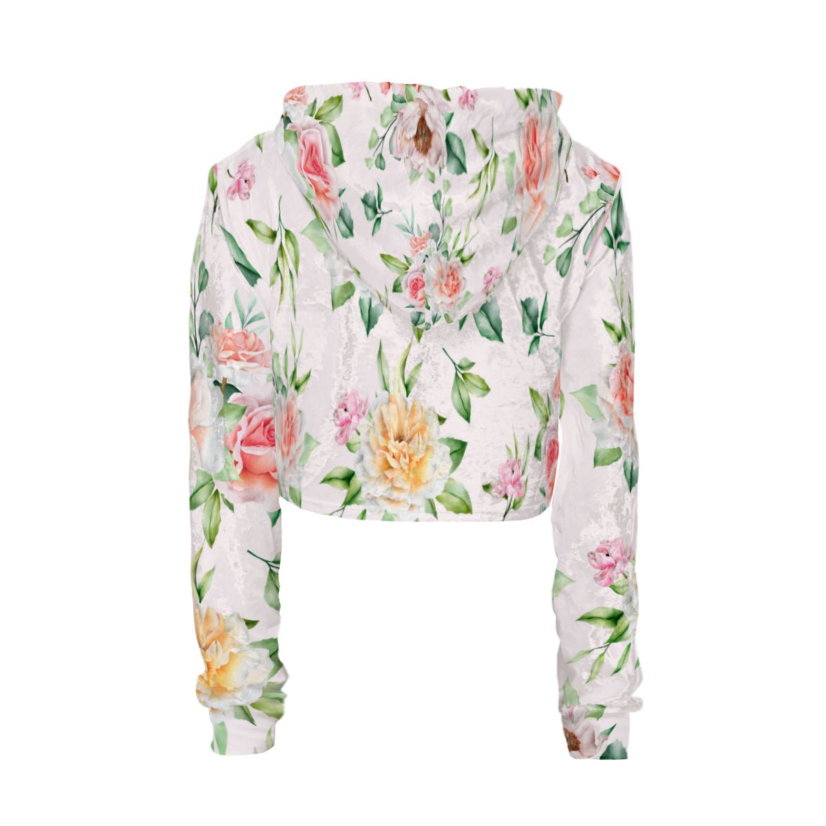 Floral Crop Top Hoodie - Mishastyle