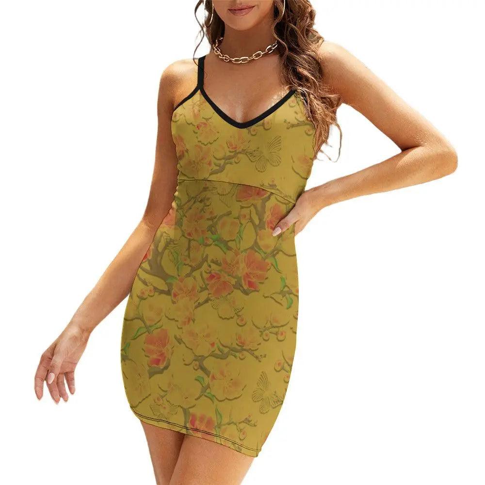 Floral Ladies Slim Fit Sexy Sling Dress - Mishastyle