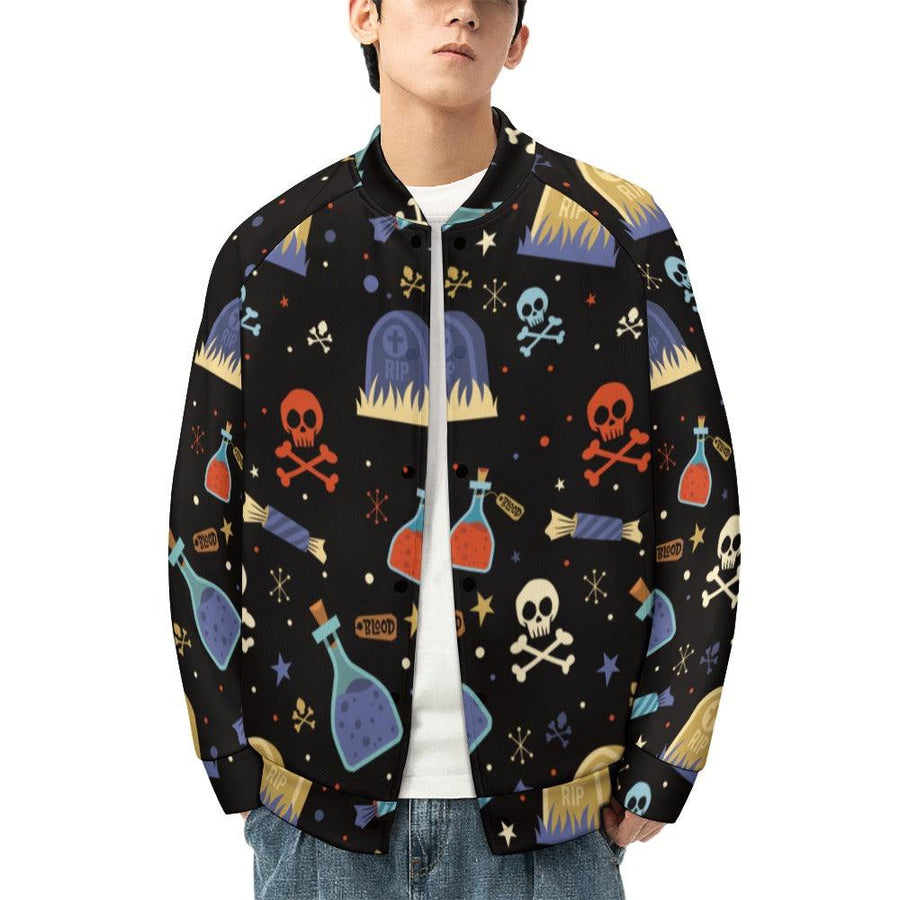 Helloween Fylly Printing Men Baseball Uniform - Mishastyle