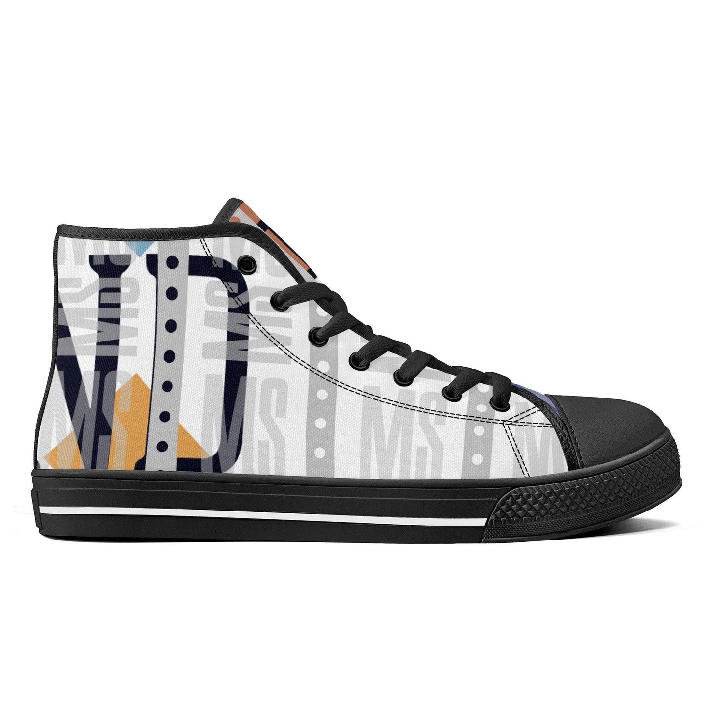 High-Top Misha Men Canvas Shoes - Black - Mishastyle