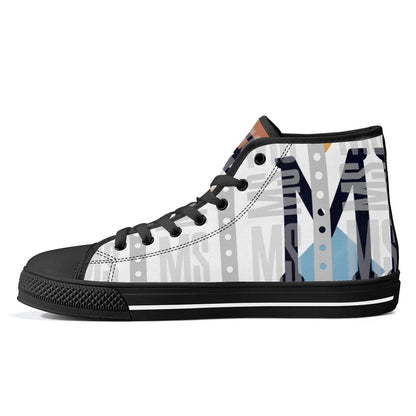 High-Top Misha Men Canvas Shoes - Black - Mishastyle