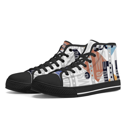 High-Top Misha Men Canvas Shoes - Black - Mishastyle