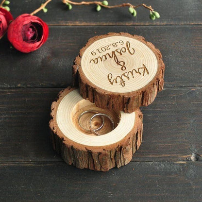 Lotus Tree Couple Name Round Ring Box - Mishastyle