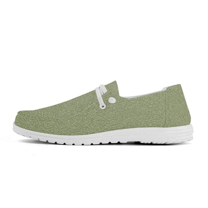 Men Canvas Loafers Slip On - Garden Green - Mishastyle