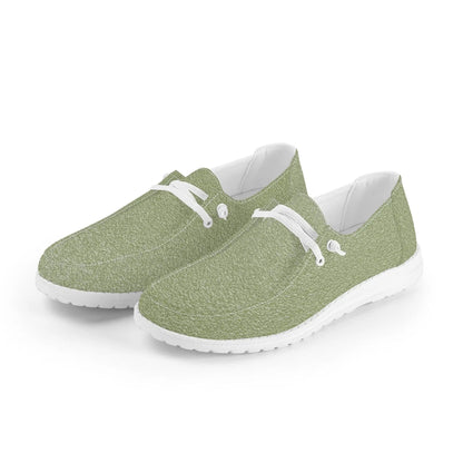 Men Canvas Loafers Slip On - Garden Green - Mishastyle