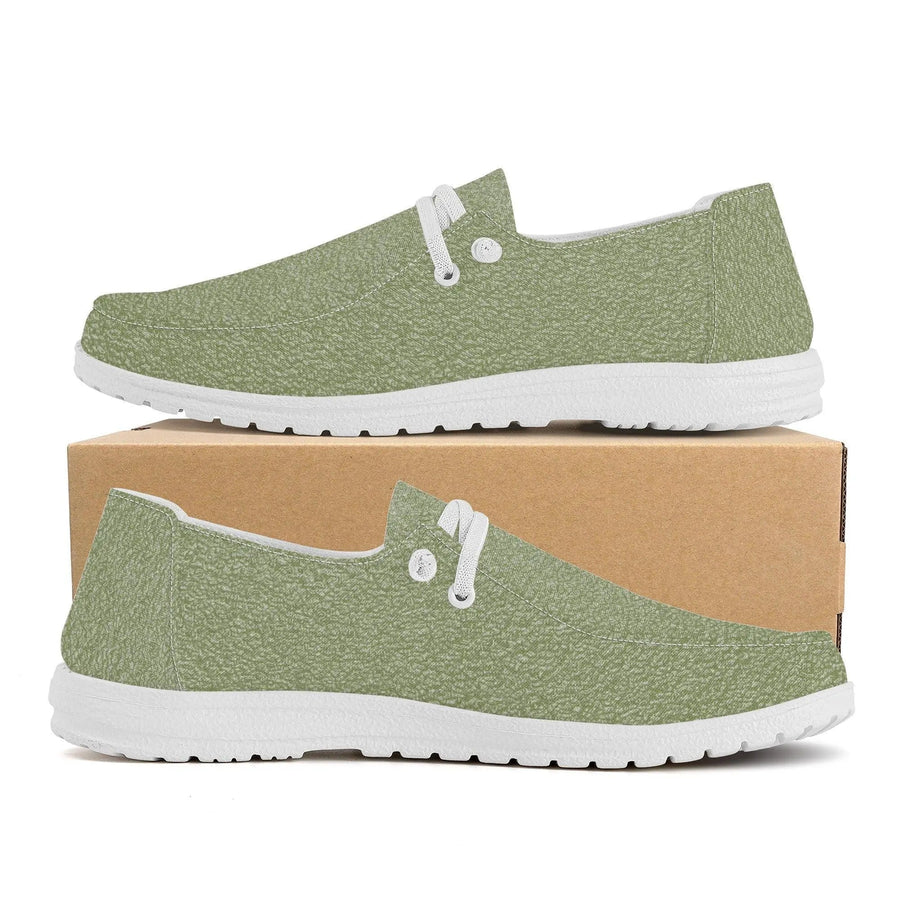 Men Canvas Loafers Slip On - Garden Green - Mishastyle