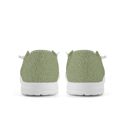 Men Canvas Loafers Slip On - Garden Green - Mishastyle