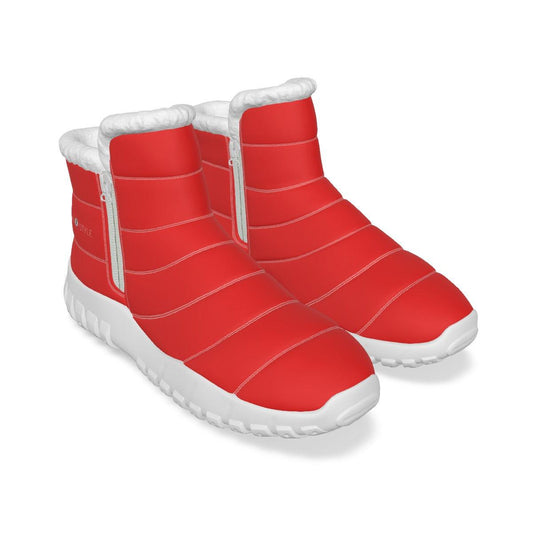 Men's Zip-up Snow Boots - Red - Mishastyle