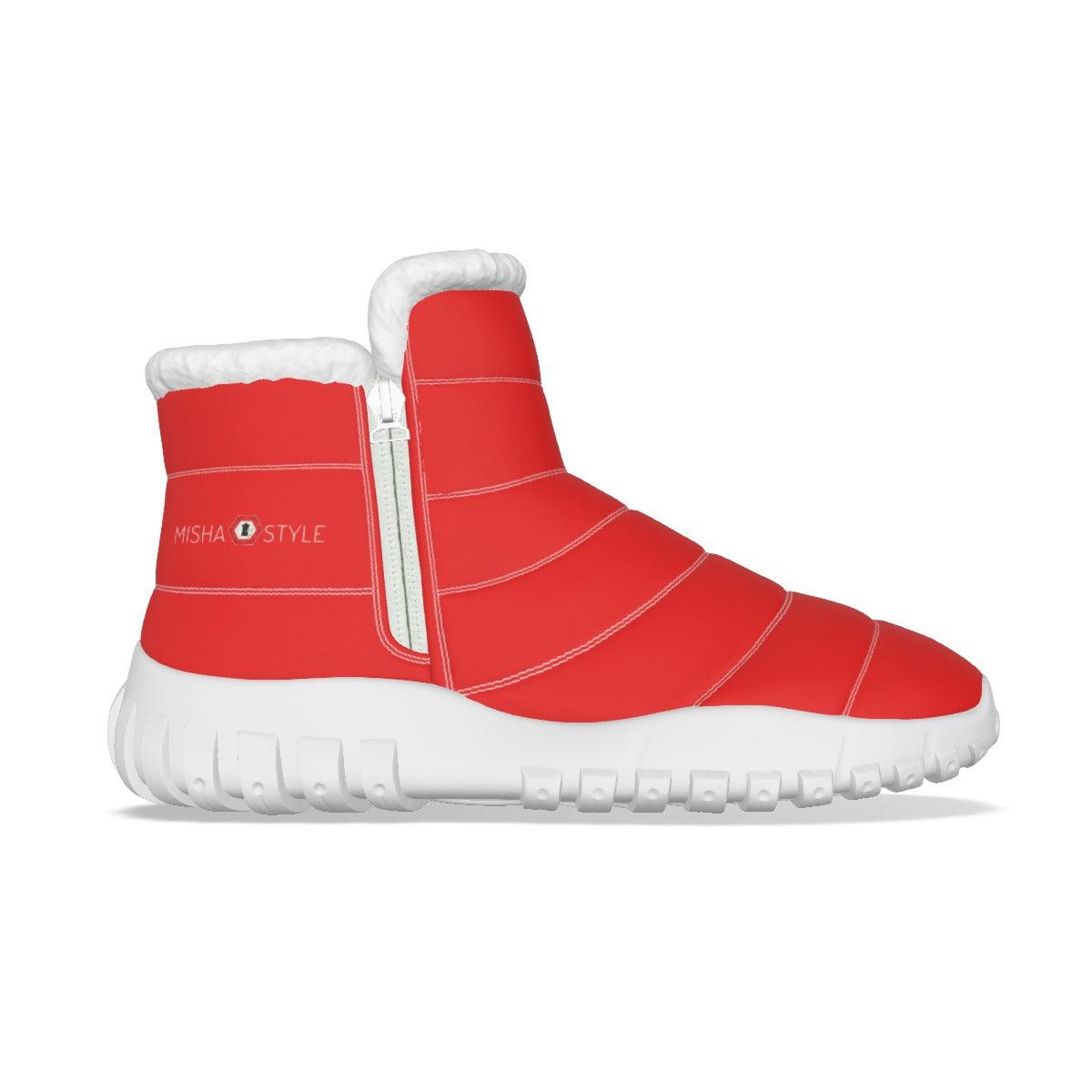 Men's Zip-up Snow Boots - Red - Mishastyle