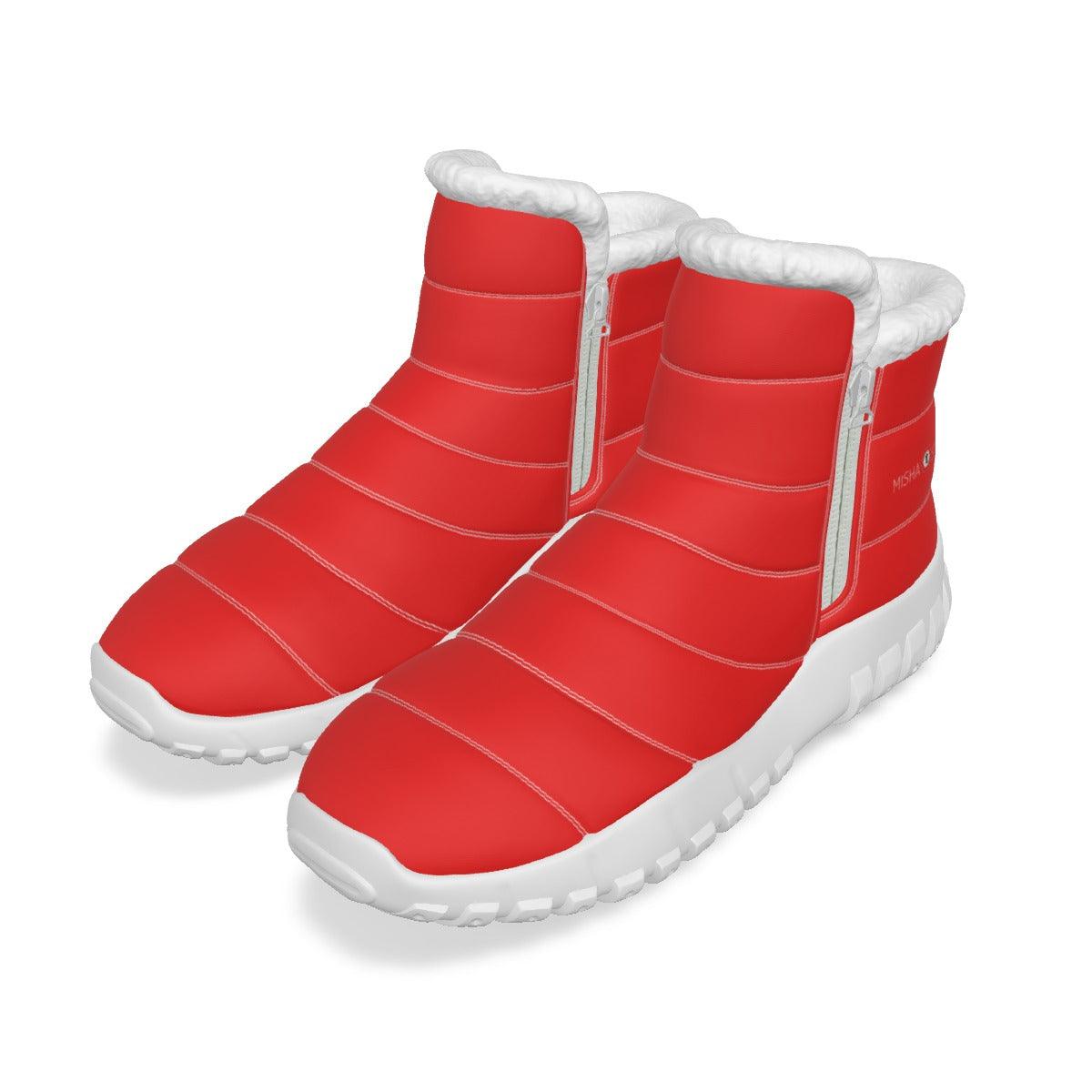 Men's Zip-up Snow Boots - Red - Mishastyle