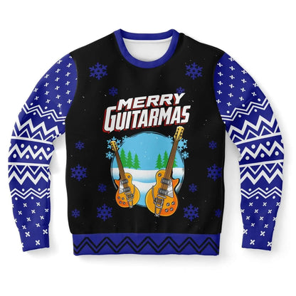 Merry Guitarmas Athletic Men Sweater - Mishastyle