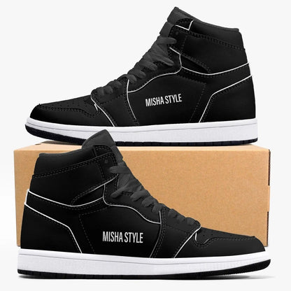 Misha Black High-Top Leather Sneakers - Mishastyle