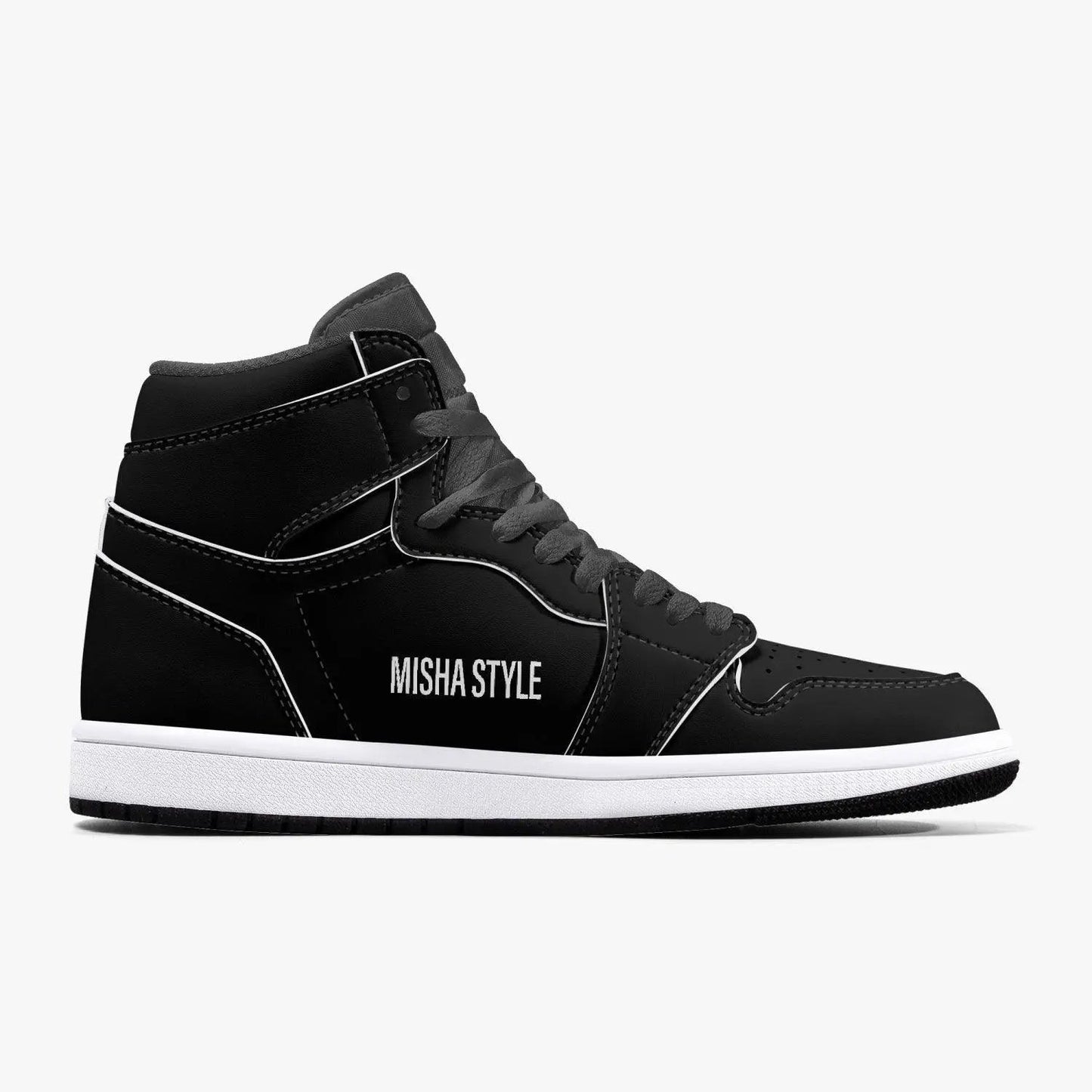 Misha Black High-Top Leather Sneakers - Mishastyle