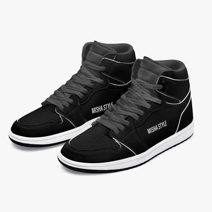 Misha Black High-Top Leather Sneakers - Mishastyle