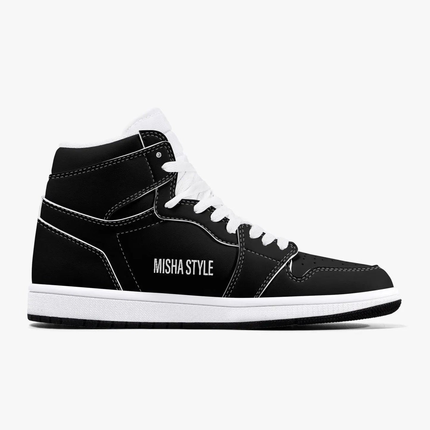 Misha Black High-Top Leather Sneakers - Mishastyle