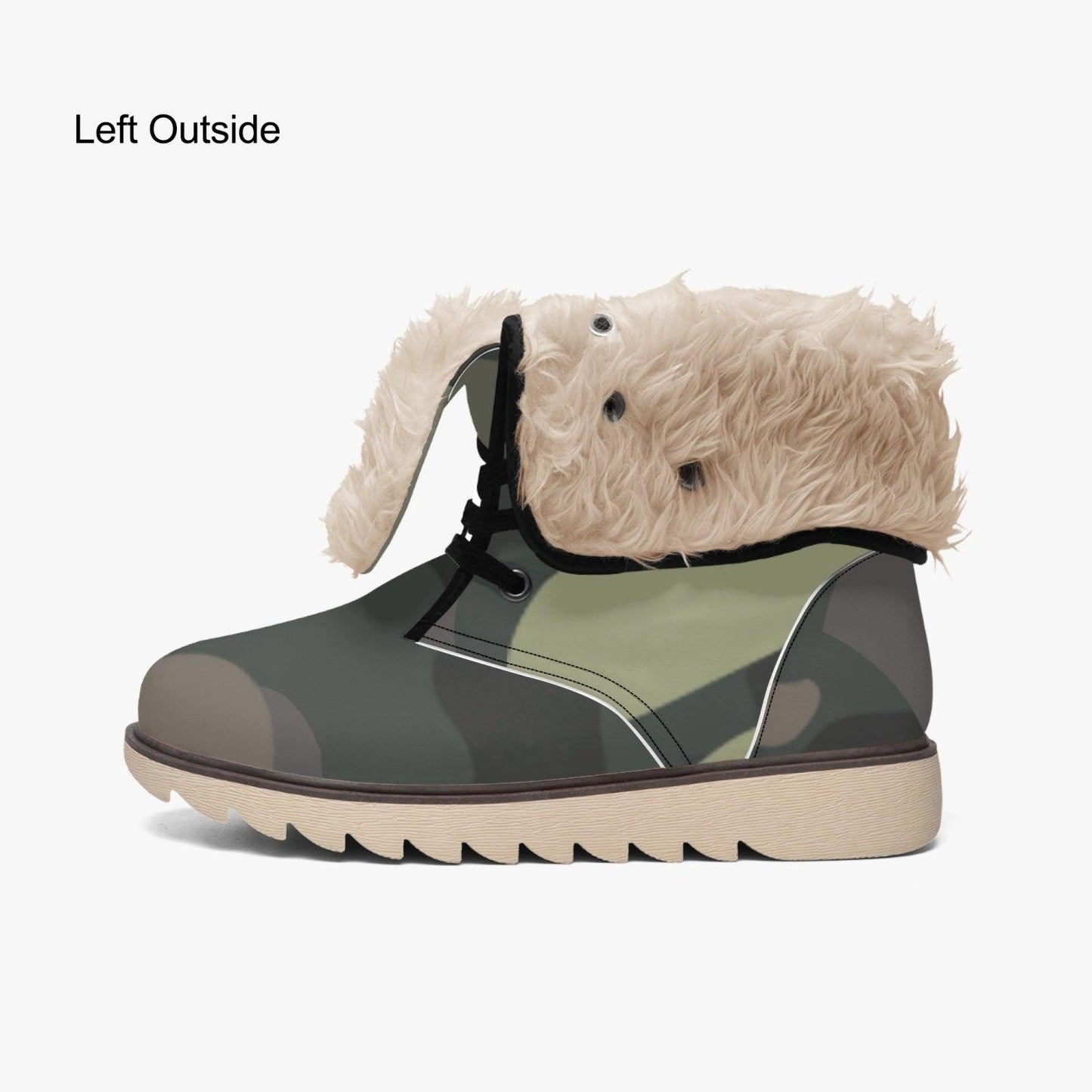 Misha Cotton-pad Fur Lining Boots - Army - Mishastyle