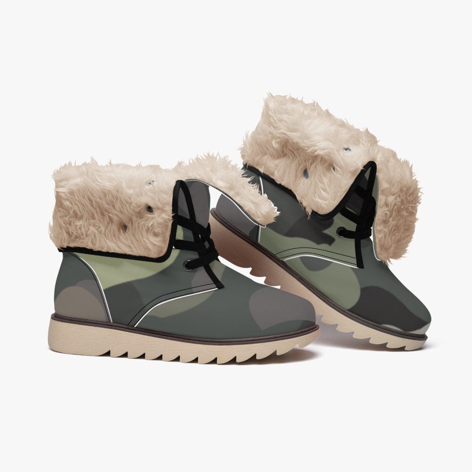 Misha Cotton-pad Fur Lining Boots - Army - Mishastyle