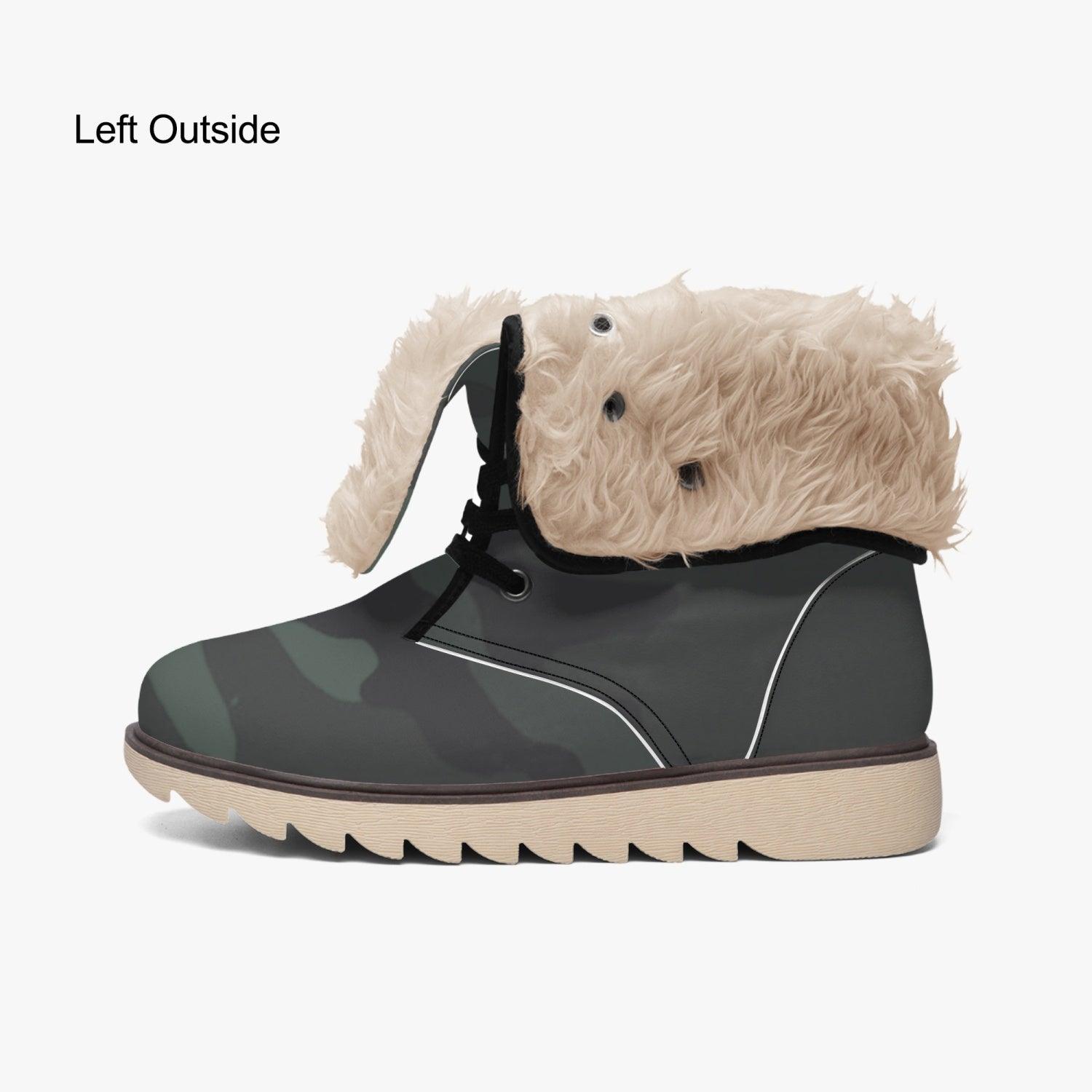 MISHA Cotton-pad Fur Lining Boots - Dark Army - Mishastyle