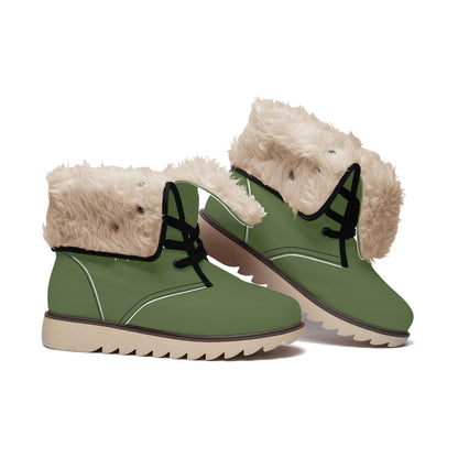 MISHA Cotton-pad Fur Lining Boots - Olive - Mishastyle