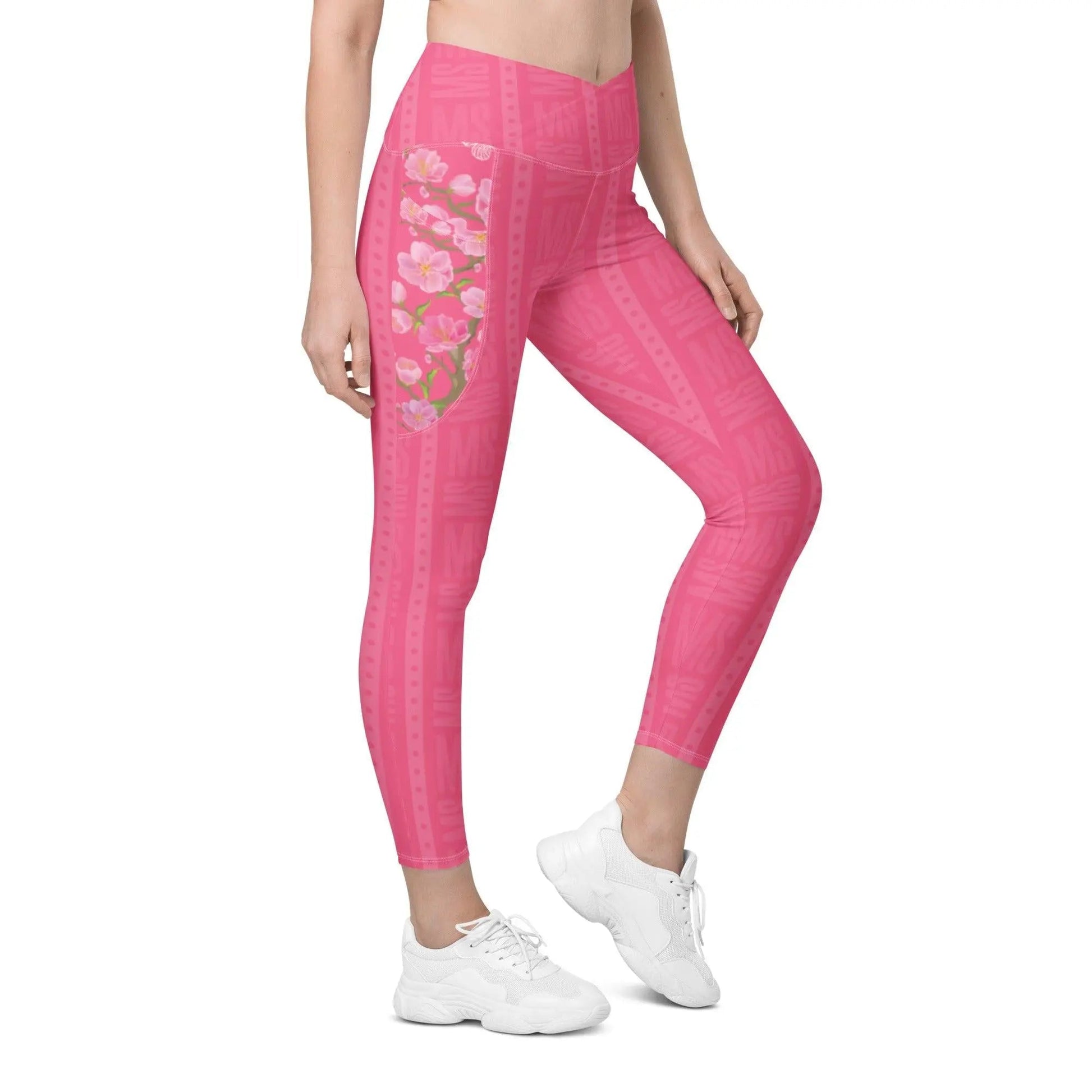 Misha Crossover leggings with pockets - Pink - Mishastyle