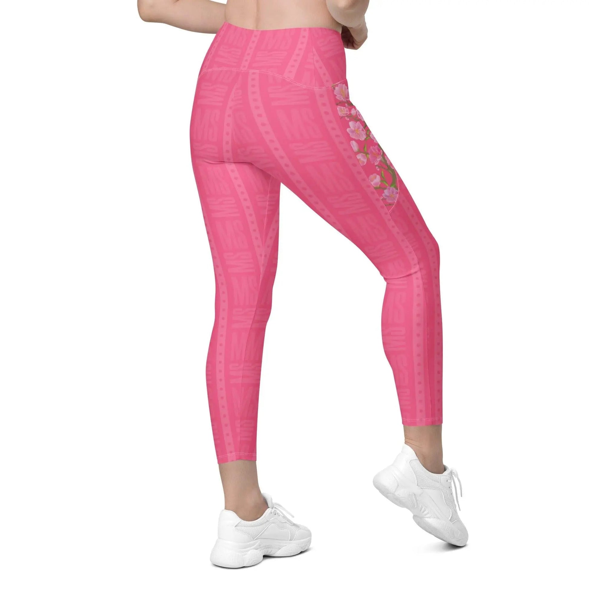 Misha Crossover leggings with pockets - Pink - Mishastyle