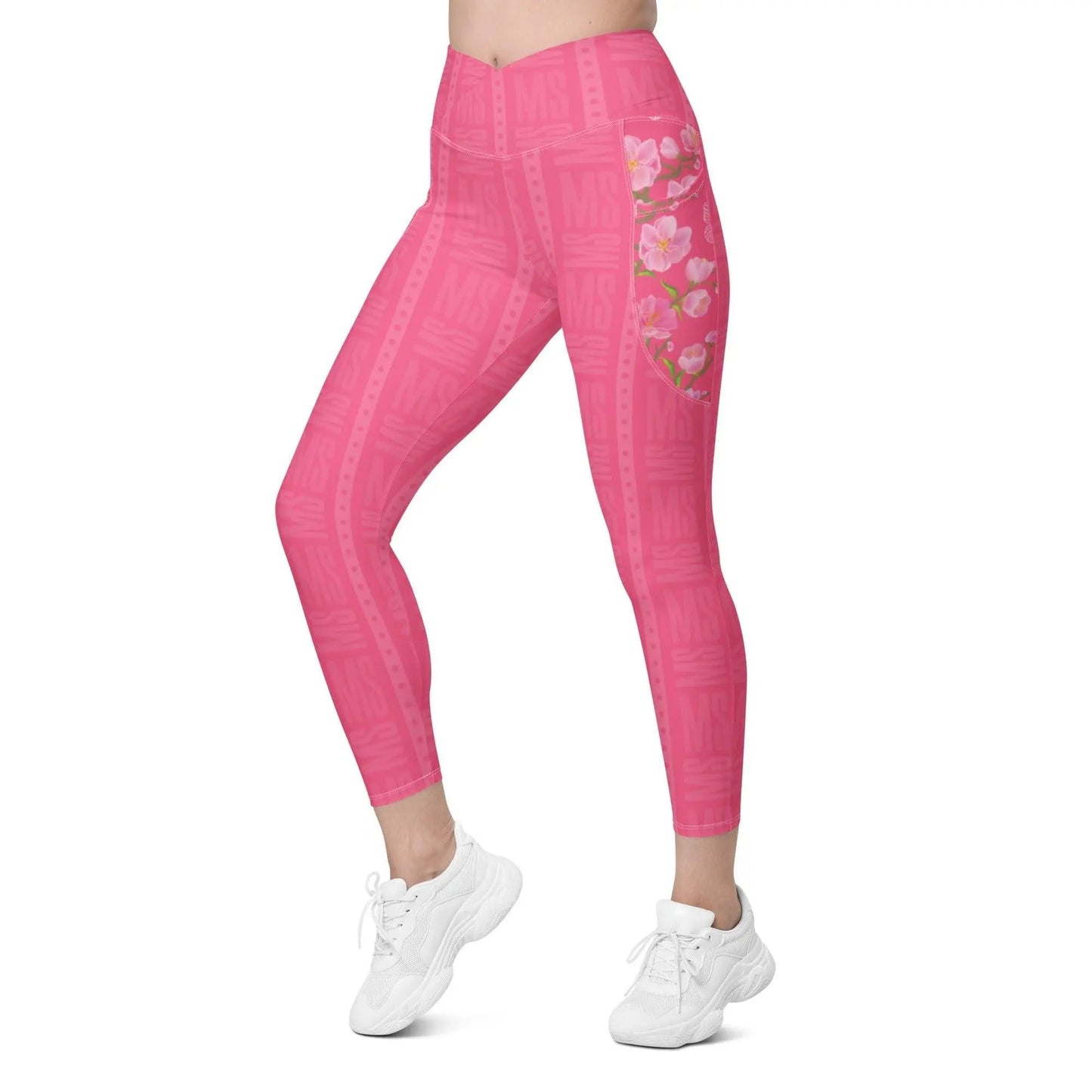 Misha Crossover leggings with pockets - Pink - Mishastyle