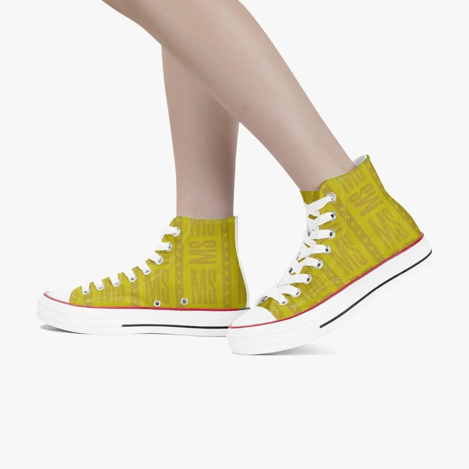 Misha High-Top Lady Canvas Shoes - Yellow - Mishastyle