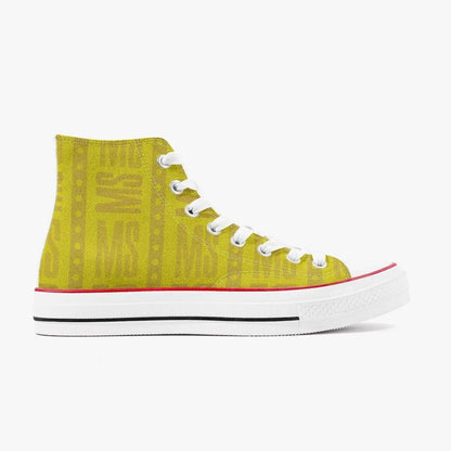 Misha High-Top Lady Canvas Shoes - Yellow - Mishastyle