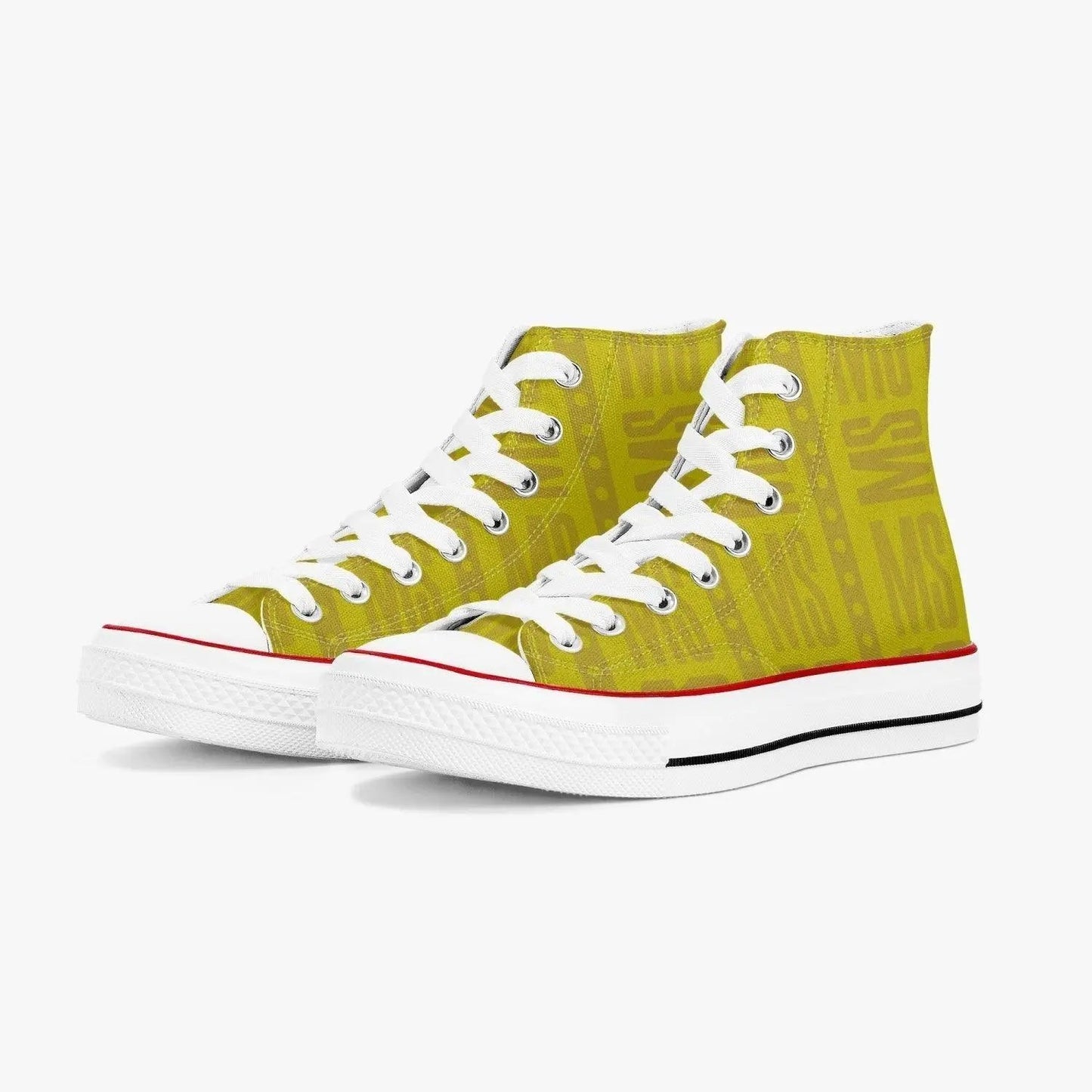 Misha High-Top Lady Canvas Shoes - Yellow - Mishastyle