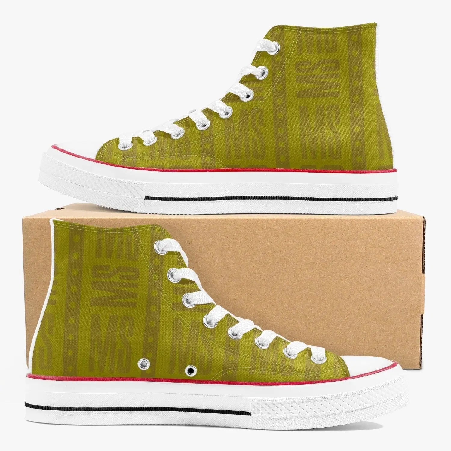 Misha High-Top Men Canvas Shoes - Yellow - Mishastyle