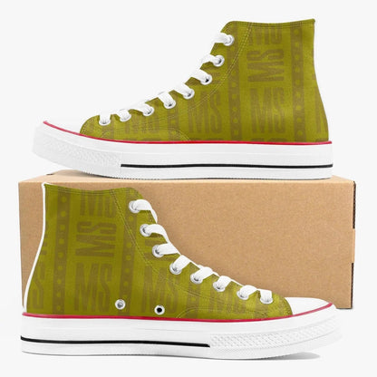 Misha High-Top Men Canvas Shoes - Yellow - Mishastyle