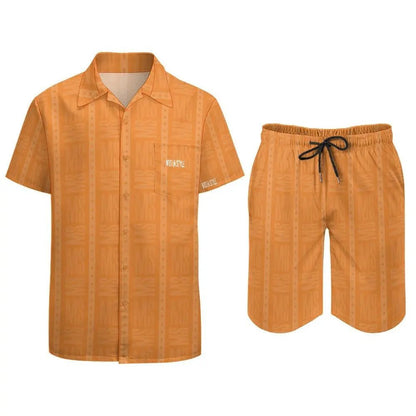 Misha Luxury Men Leisure Beach Suit - Orange - Mishastyle