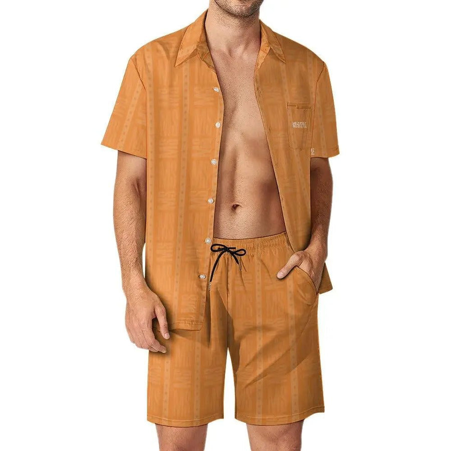 Misha Luxury Men Leisure Beach Suit - Orange - Mishastyle