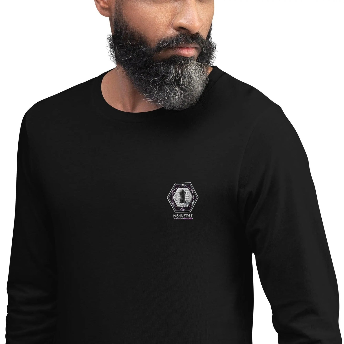 MISHA Men Long Sleeve Sweater - Royal Black - Mishastyle