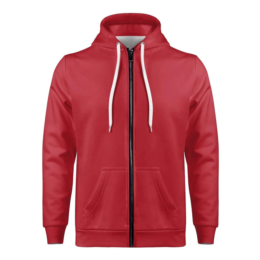 MISHA Men's Full Zip Up Hoodie - Royal Red - Mishastyle