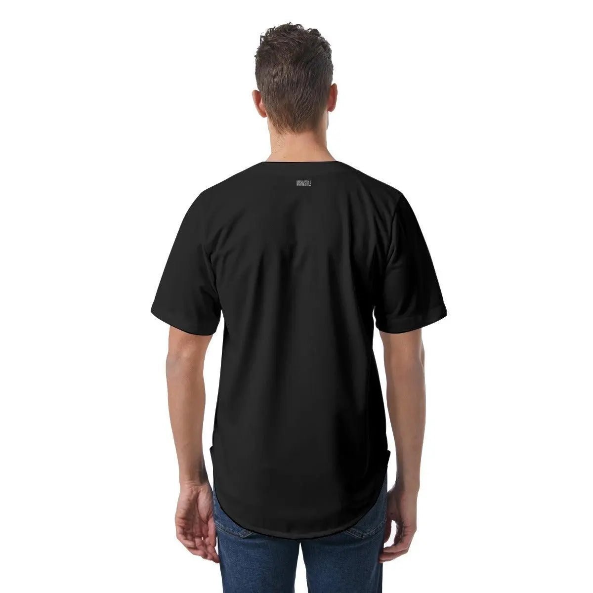 Misha Men's Short Sleeve Baseball Jersey - Black - Mishastyle