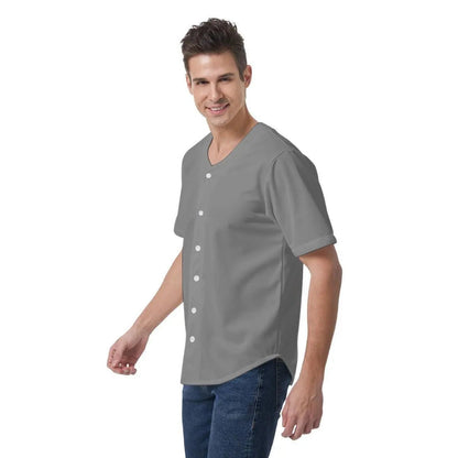 Misha Men's Short Sleeve Baseball Jersey - Gray - Mishastyle