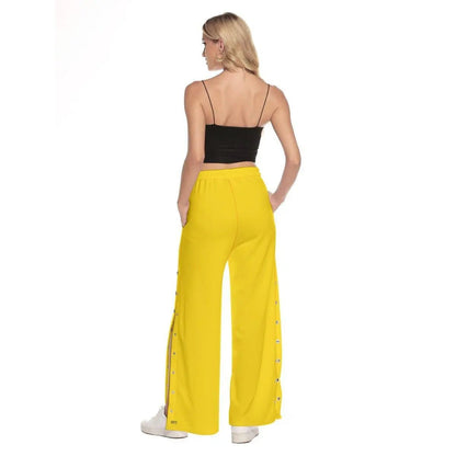 Misha Women's Side Slit Snap Button Trousers - Yellow - Mishastyle