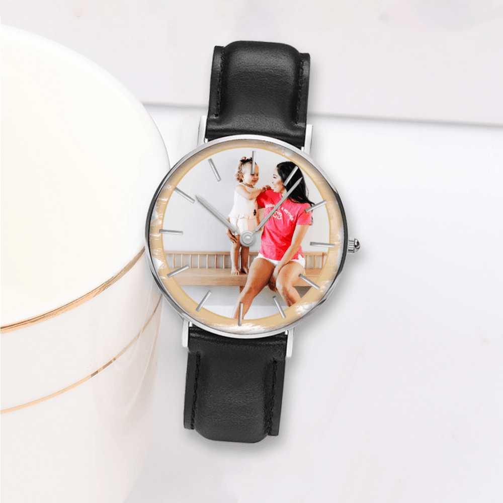 Motherhood Golden & Silver Pointers Leather Quartz Watch - Mishastyle