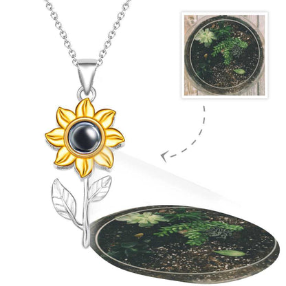 Nano Projection Sunflower Clavicle Chain Pendant - Mishastyle