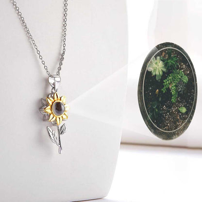 Nano Projection Sunflower Clavicle Chain Pendant - Mishastyle