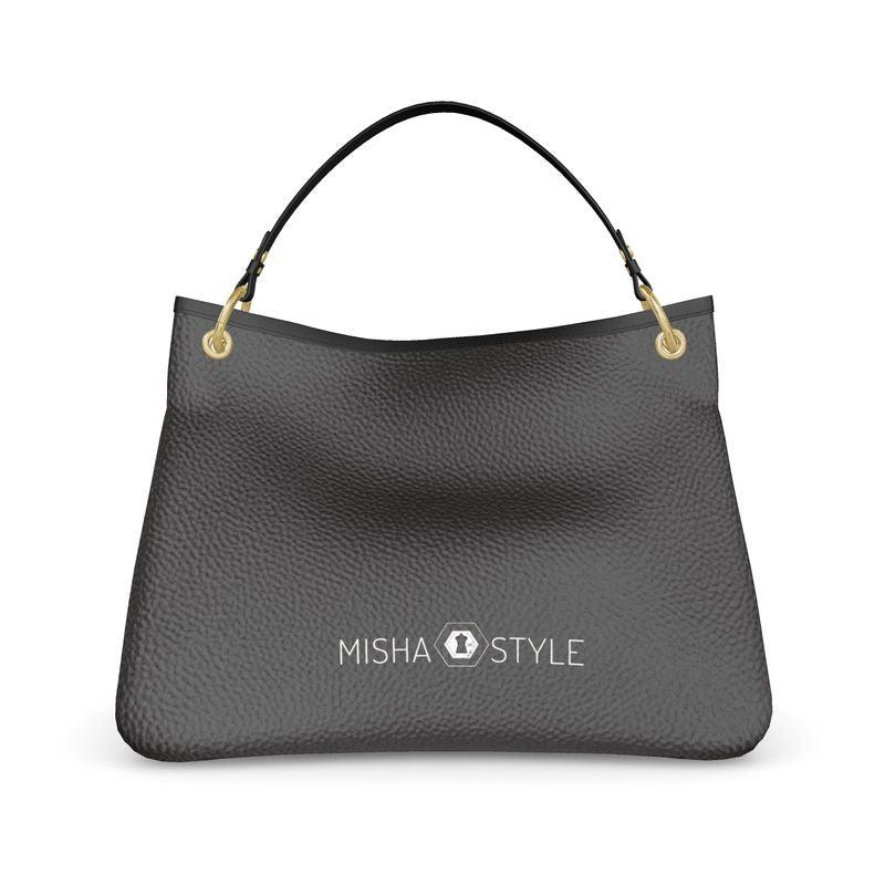 Nappa leather Talbot bag - Royal Black - Mishastyle