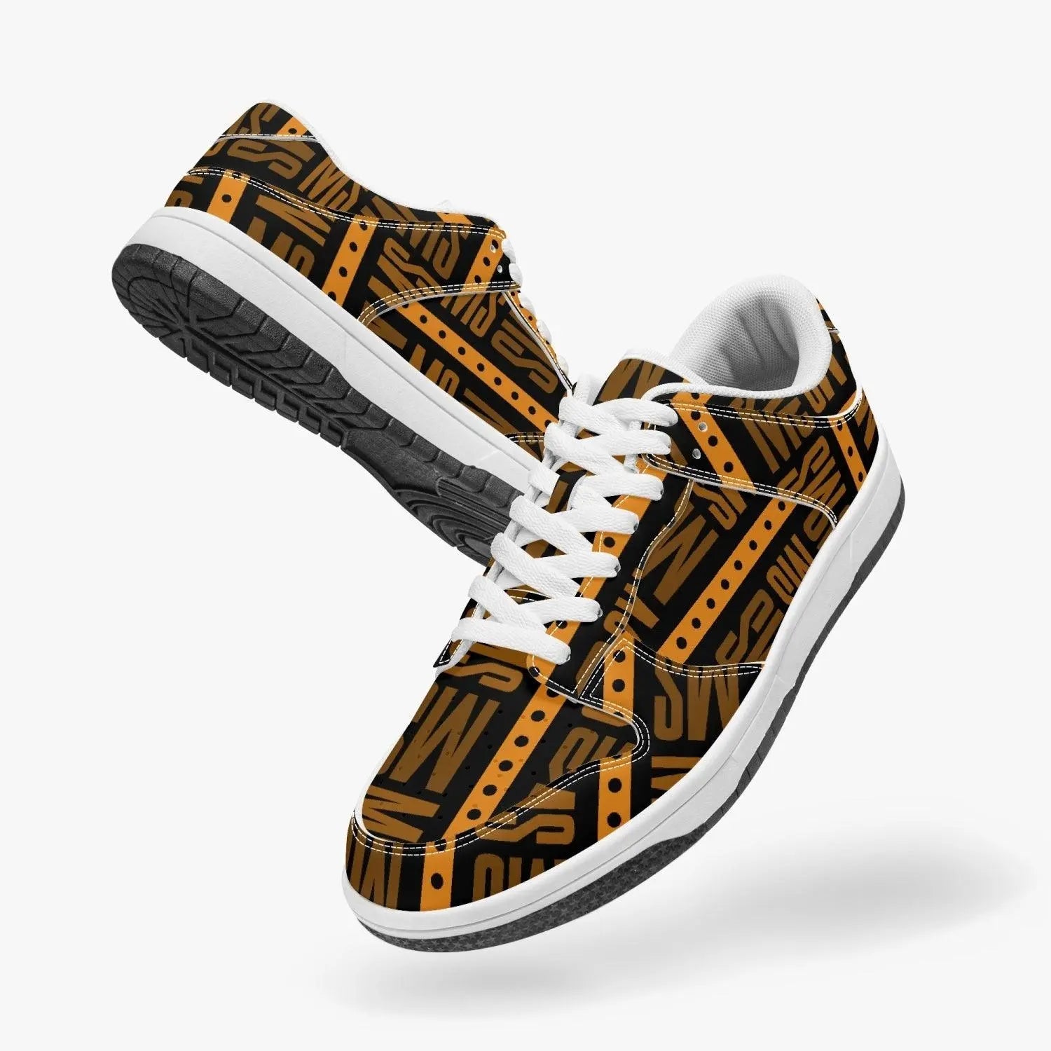 Orange Me Dunk Stylish Leather Sneakers - Men - Mishastyle