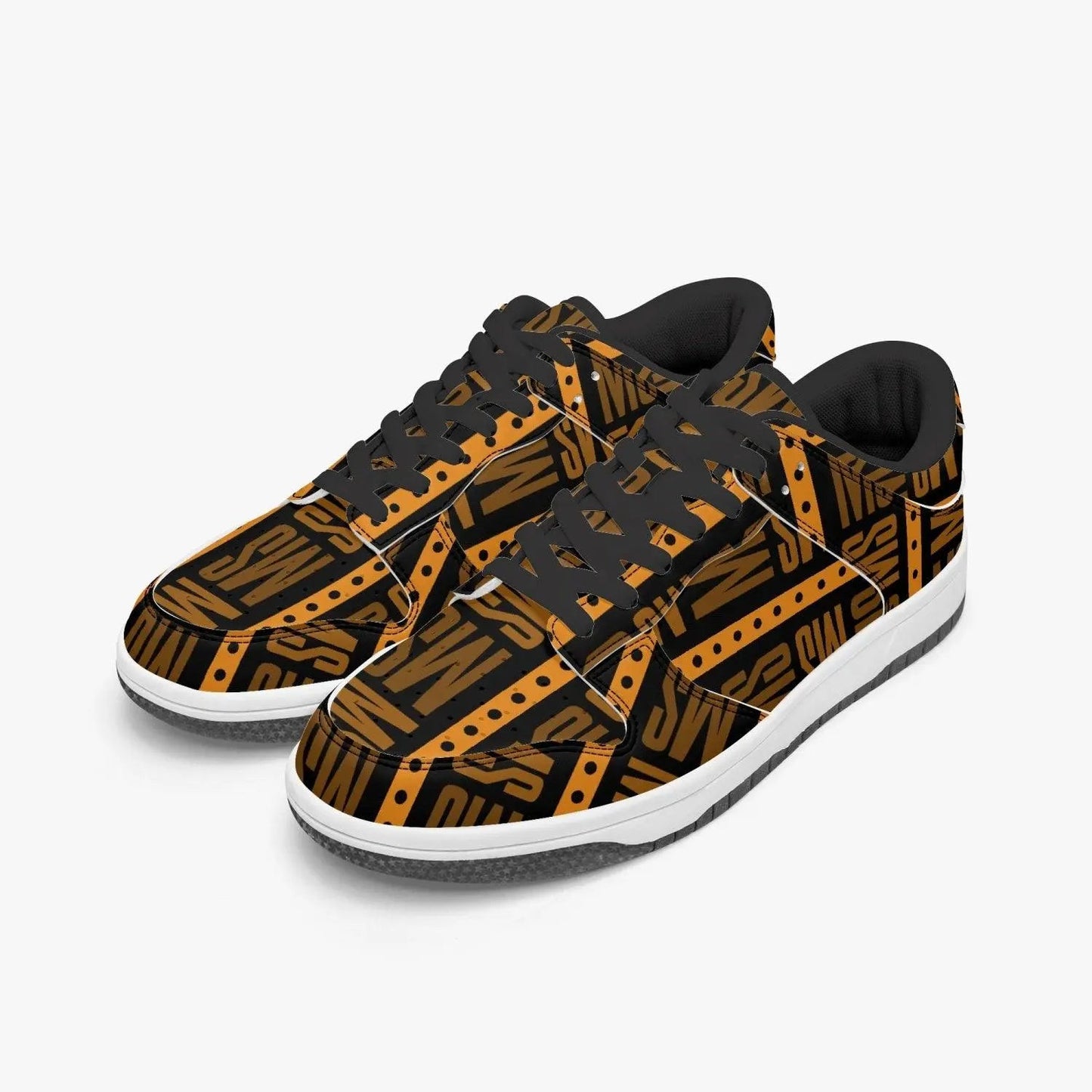 Orange Me Dunk Stylish Leather Sneakers - Men - Mishastyle