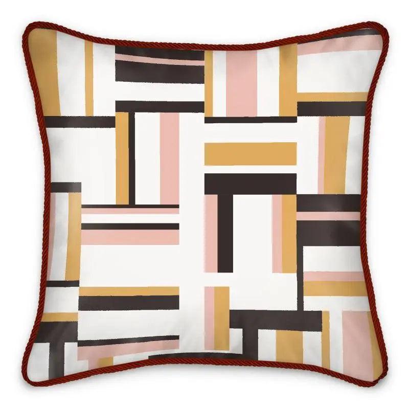 Plaid Red Square Silk Cushions - Mishastyle