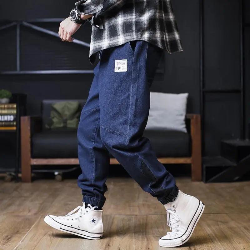 Plus Size Men Hip Hop Jeans Trousers - Mishastyle